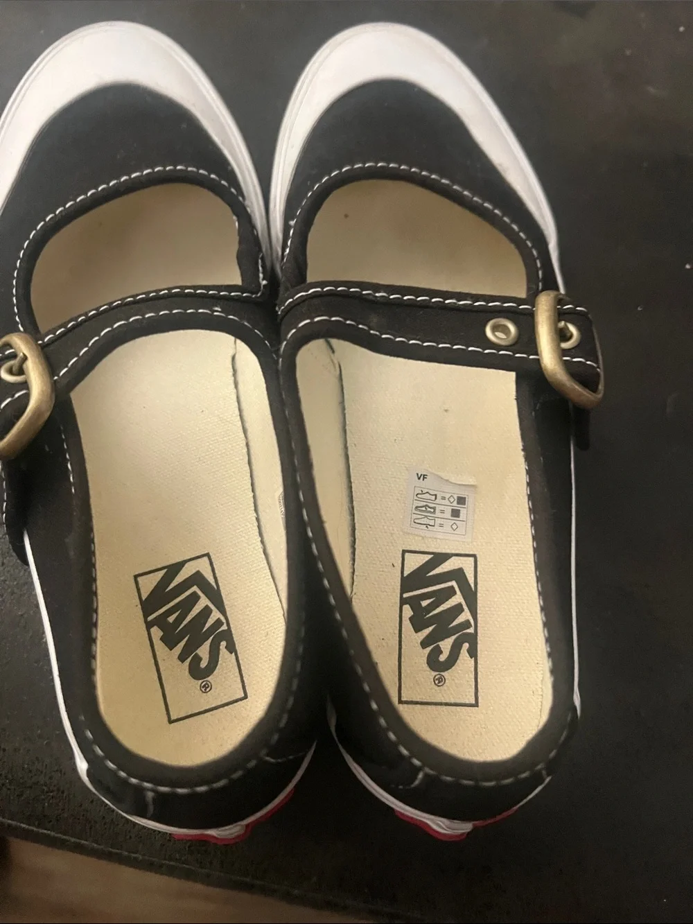 Vans Kids Black Canvas Mary Jane Shoes size 2.5